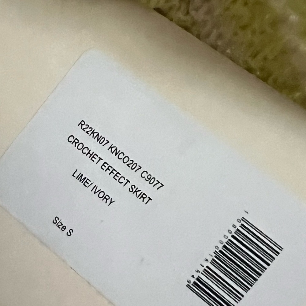 AlexaChung Lime Ivory Stripe Crochet Effect Mini Skirt NWT Small - Picture 10 of 12